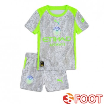 Maillot De Foot Manchester City Enfant Third Gris Vert 2025/2026