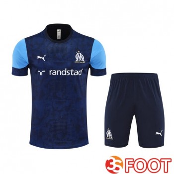 Ensemble Training T-Shirts Marseille OM + Shorts Bleu Royal 2025/2026