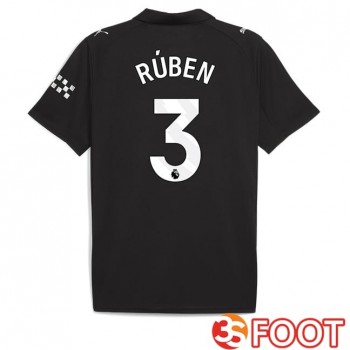 Maillot De Foot Manchester City (Ruben Dias 3) Exterieur Noir 2025/2026