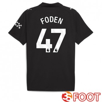 Maillot De Foot Manchester City (Phil Foden 47) Exterieur Noir 2025/2026