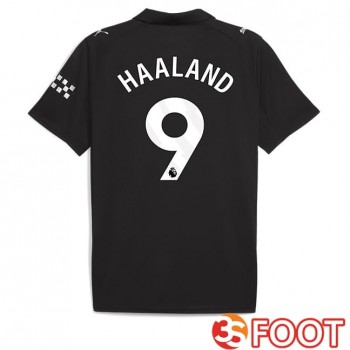 Maillot De Foot Manchester City (Erling Haaland 9) Exterieur Noir 2025/2026