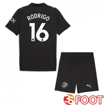 Maillot De Foot Manchester City (Rodrigo 16) Enfant Exterieur Noir 2025/2026