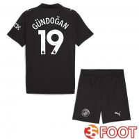 Maillot De Foot Manchester City (Ilkay Gündoğan 19) Enfant Exterieur Noir 2025/2026