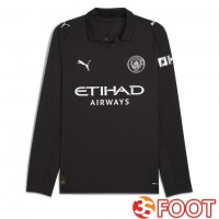 Maillot De Foot Manchester City Exterieur Manche longue Noir 2025/2026