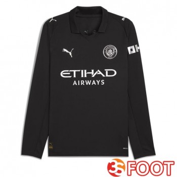 Maillot De Foot Manchester City Exterieur Manche longue Noir 2025/2026