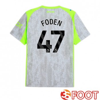 Maillot De Foot Manchester City (Phil Foden 47) Third Gris Vert 2025/2026