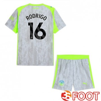 Maillot De Foot Manchester City (Rodrigo 16) Enfant Third Gris Vert 2025/2026