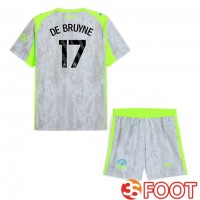Maillot De Foot Manchester City (Kevin De Bruyne 17) Enfant Third Gris Vert 2025/2026