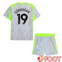 Maillot De Foot Manchester City (Ilkay Gündoğan 19) Enfant Third Gris Vert 2025/2026