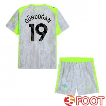 Maillot De Foot Manchester City (Ilkay Gündoğan 19) Enfant Third Gris Vert 2025/2026