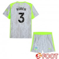 Maillot De Foot Manchester City (Ruben Dias 3) Enfant Third Gris Vert 2025/2026