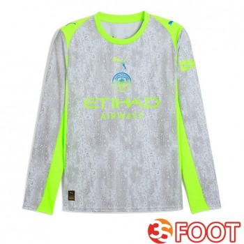 Maillot De Foot Manchester City Third Manche longue Gris Vert 2025/2026