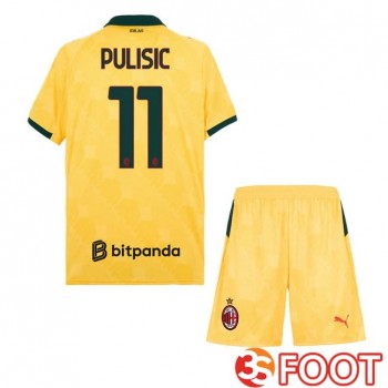 Maillot De Foot AC Milan (Pulisic 11) Enfant Third Jaune 2025/2026