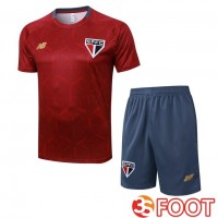 Ensemble Training T-Shirts Sao Paulo FC + Shorts Rouge 2025/2026