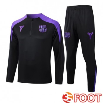 Ensemble Survetement De Foot FC Barcelone Noir Pourpre 2025/2026