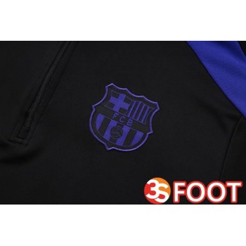 Ensemble Survetement De Foot FC Barcelone Noir Bleu 2025/2026