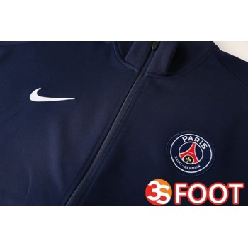 Ensemble Veste Survetement De Foot Paris PSG Bleu Royal 2025/2026