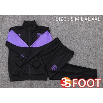 Ensemble Veste Survetement De Foot FC Barcelone Noir 2025/2026
