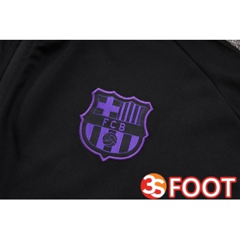 Ensemble Veste Survetement De Foot FC Barcelone Noir 2025/2026