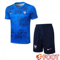 Ensemble Training T-Shirts France + Shorts Bleu 2025/2026