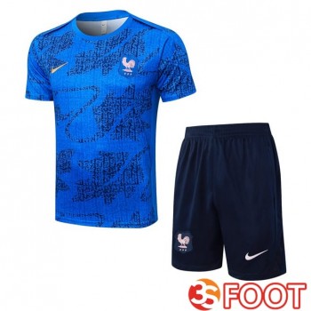 Ensemble Training T-Shirts France + Shorts Bleu 2025/2026