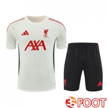 Ensemble Training T-Shirts FC Liverpool + Shorts Blanc 2025/2026