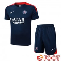 Ensemble Training T-Shirts Paris PSG + Shorts Bleu Royal 2025/2026