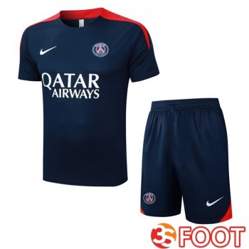 Ensemble Training T-Shirts Paris PSG + Shorts Bleu Royal 2025/2026