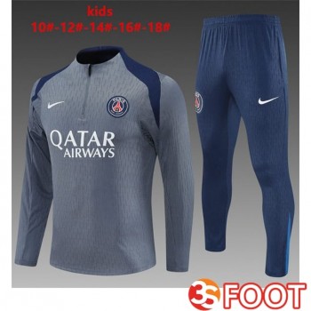 Ensemble Survetement De Foot Paris PSG Enfant Gris 2025/2026