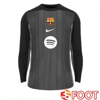 Maillot De Foot FC Barcelone Gardien De but Manche Longue Noir 2025/2026