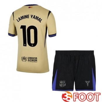 Maillot De Foot FC Barcelone (LAMINE YAMAL 10) Enfant Exterieur Jaune 2025/2026