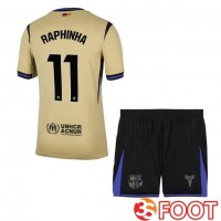 Maillot De Foot FC Barcelone (RAPHINHA 11) Enfant Exterieur Jaune 2025/2026