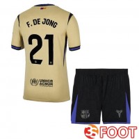 Maillot De Foot FC Barcelone (F. De JONG 21) Enfant Exterieur Jaune 2025/2026