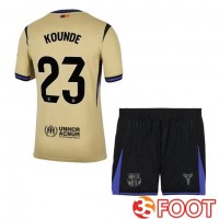 Maillot De Foot FC Barcelone (KOUNDE 23) Enfant Exterieur Jaune 2025/2026