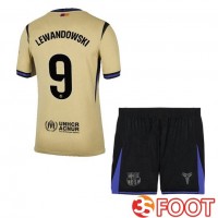 Maillot De Foot FC Barcelone (LEWANDOWSKI 9) Enfant Exterieur Jaune 2025/2026