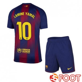 Maillot De Foot FC Barcelone (LAMINE YAMAL 10) Enfant Domicile Bleu Rouge 2025/2026