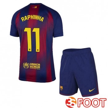 Maillot De Foot FC Barcelone (RAPHINHA 11) Enfant Domicile Bleu Rouge 2025/2026