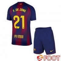 Maillot De Foot FC Barcelone (F. De JONG 21) Enfant Domicile Bleu Rouge 2025/2026