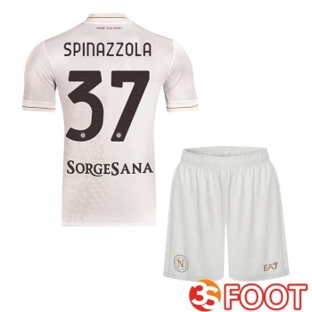 Maillot De Foot SSC Naples (Leonardo Spinazzola 37) Enfant Exterieur Blanc 2025/2026