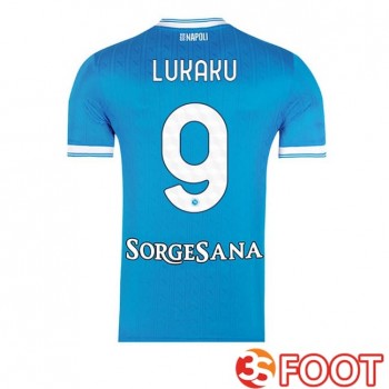 Maillot De Foot SSC Naples (Romelu Lukaku 9) Domicile Bleu 2025/2026