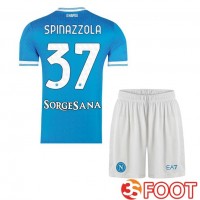 Maillot De Foot SSC Naples (Leonardo Spinazzola 37) Enfant Domicile Bleu 2025/2026