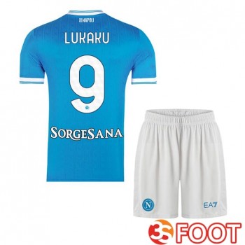 Maillot De Foot SSC Naples (Romelu Lukaku 9) Enfant Domicile Bleu 2025/2026