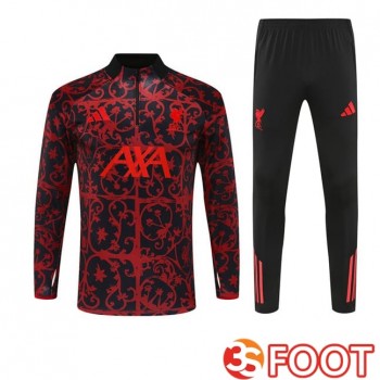 Ensemble Survetement De Foot FC Liverpool Noir Rouge 2025/2026