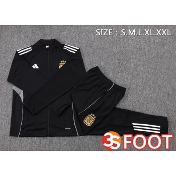 Ensemble Veste Survetement De Foot Argentine Noir 2025/2026