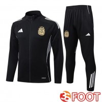 Ensemble Veste Survetement De Foot Argentine Noir 2025/2026