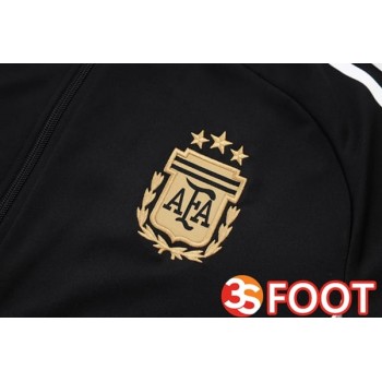 Ensemble Veste Survetement De Foot Argentine Noir 2025/2026