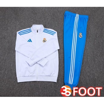 Ensemble Veste Survetement De Foot Real Madrid Blanc 2025/2026