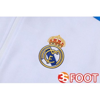Ensemble Veste Survetement De Foot Real Madrid Blanc 2025/2026