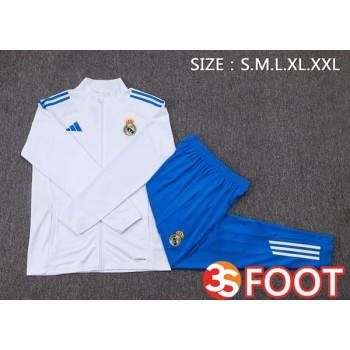 Ensemble Veste Survetement De Foot Real Madrid Blanc 2025/2026