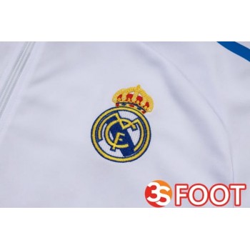 Ensemble Veste Survetement De Foot Real Madrid Blanc 2025/2026